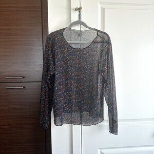 ASOS Flower Mesh Long Sleeved Shirt